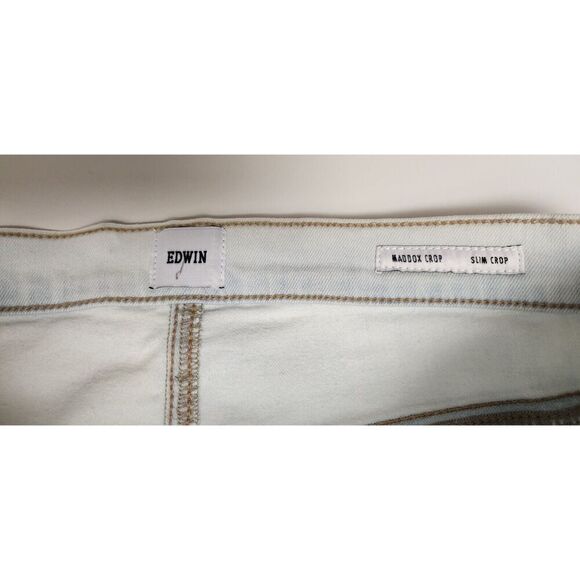 Edwin Maddox Cropped Slim Jeans Light Blue Size 30 - Picture 5 of 6